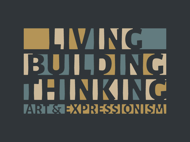 Living Building Thinking Logo canada hamilton gallery museum expressionism german art brand logo