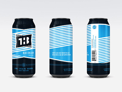 The Hamilton Brewery Blue Collar Pale Ale can design beer beverage branding can design hamilton illsutration logo thb