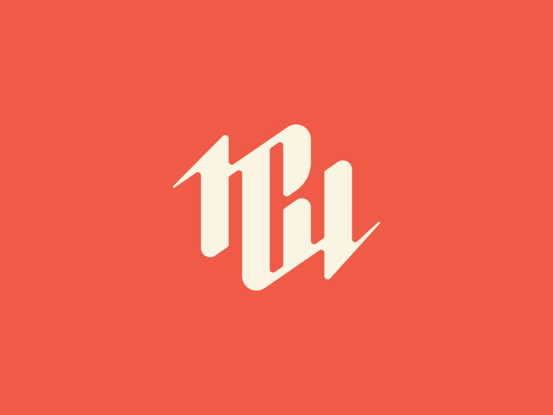 MCW logo round 1B monogram lettering geometric modern audio branding brand logo