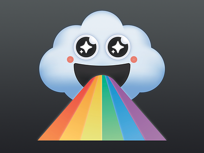 Rainbow Emoji adobe cloud cute emoji icon illustrator rainbow twitch