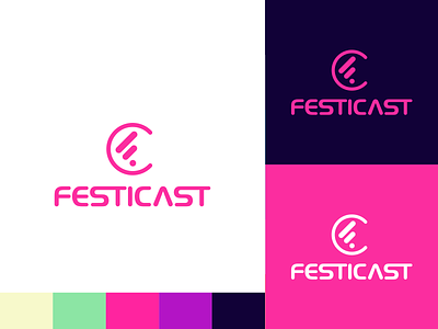 Festicast - Logo & Branding adobe artist branding community concert dance design edm electronic icon illustration illustrator logo music podcast typography vector