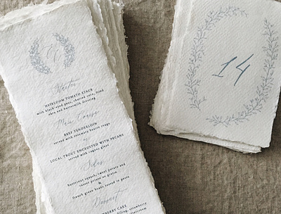 Handmade Paper Menu handmade paper wedding wedding menu weddings