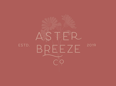 Aster Breeze Lockups custom logo florals florist logo floristry lockup logo logo lockup