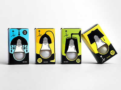 Energy saving light bulbs_package design_ML Brand bulbs design illustration package design packaging