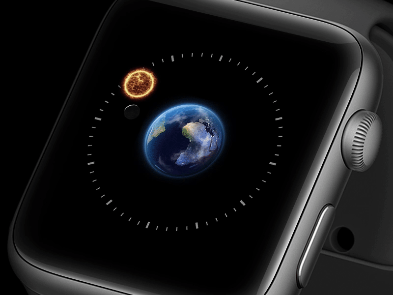 Aristotle's Watch apple applewatch aristotle black clock creative creative design dark deep earth gif ios solar space sun time timeline timer ui watch