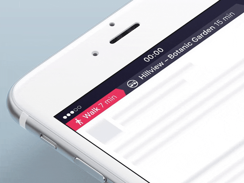 Status Bar animate icons ios iphone journey map route statusbar train ui ux