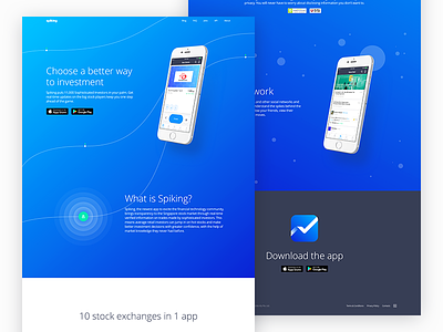 Landing Page about blue finance invest investment iphone landing-page ui ux web-design website