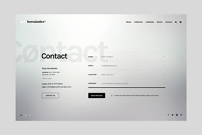 Poty Hernández - Contact branding fashion online store responsive ui ux web website