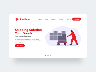 Trawlbens - Minimalist Web Design cargo dribbble dribbble best shot illustrations logistic minimalist service startup trending ui ui ux design ux web web design website design