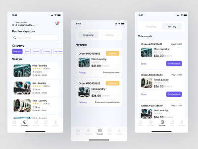 Laundry app - Minimalist app design