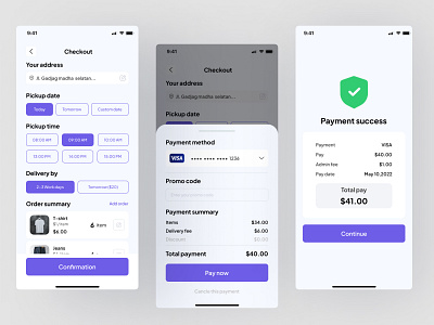 Laundry App - Minimalist app design app checkout delivery design dribbble dribbble best shot laundry laundry delivery minimalist design mobile app pay payment payment method transaction ui ui design ux