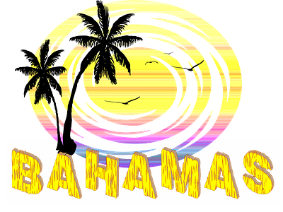 BAHAMAS SUMMER bahamas beach birds color design illustration logo palmistry summer sun