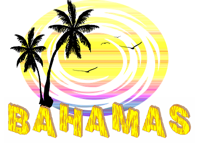 BAHAMAS SUMMER bahamas beach birds color design illustration logo palmistry summer sun