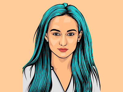 Color Vector Portrait of a Girl