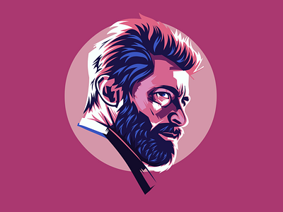 The Wolverine beard bearded bearded man beardman illustration art portrait portrait design portrait illustration vector vector art vector artwork wolverine
