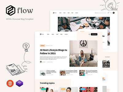 Flow - HTML Personal Blog Template trave