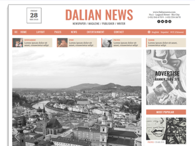 Dalian - Classic newspaper HTML template bootstrap html magazine minimal newspaper publication publisher web