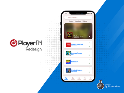PlayerFM App UI Redesign Concept android app android app design app app design apple application design ios light theme minimal music player playerfm podcast redesign ui ui ux ui concept white
