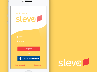 Slevo App login screen app login mockup screen