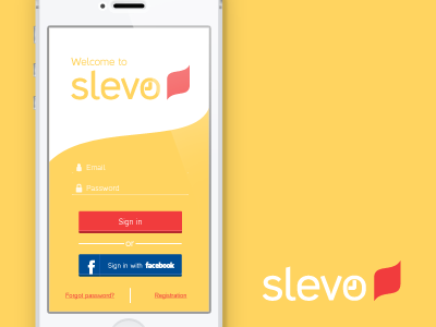 Slevo App login screen