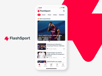 FlashSport App app dark mode graphic design mobile app mobile ui news news app scroll sports ui user interface ux