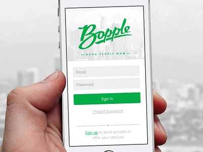 Bopple Login app ios login logo mobile sign in typography ui ux