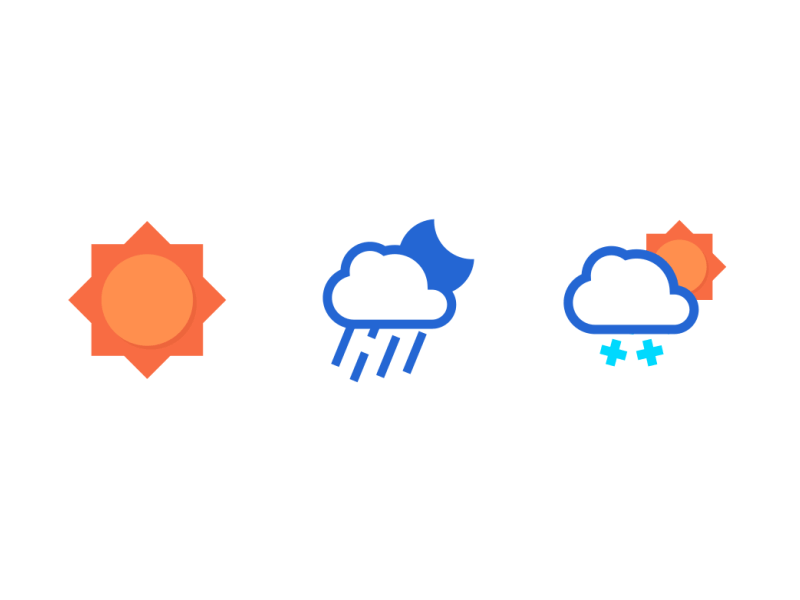 Nev-Dama weather icons animation flat icon lightning rain snow sun vector weather