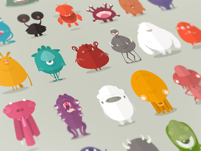Munch Monsters animals buatoom characters colors cute illustration monsters octopus pig sticker worm yeti