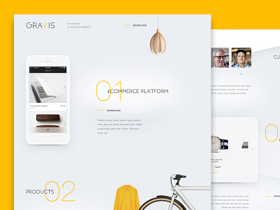 GRAVIS app landing app commerce ecommerce float grid landing platform shop space ui web white