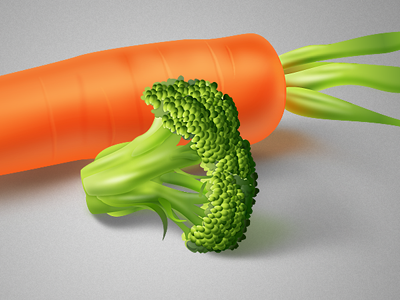 Carrot & Broccoli illustration
