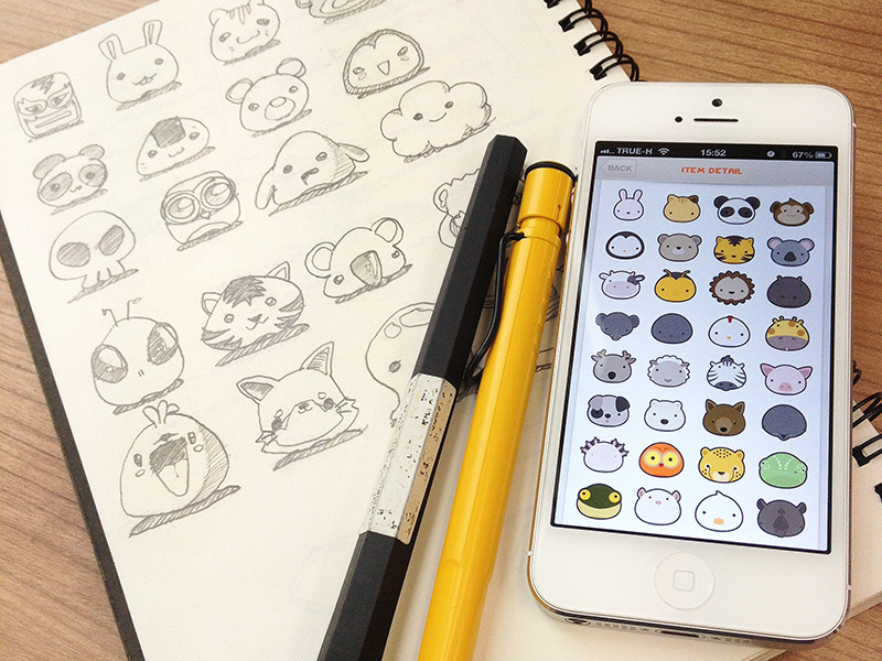 Animal Parade sketch character sticker animal buatoom process cute camera icon