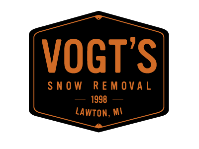 Vogt's Snow Removal (Orange on Black) logo removal snow vintage vogts