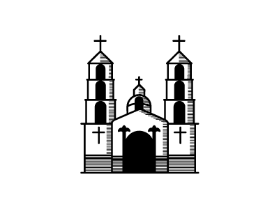 La Jaras church icon illustration