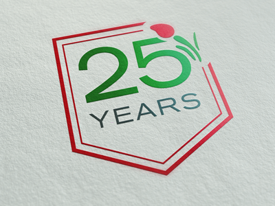 AHF: 25th anniversary logo 25 anniversary blood care drop flower health hemophilia logo tulip years