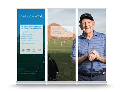 Diplomat Trade Booth banner booth display healthcare patient photo photography pop pop up show trade up