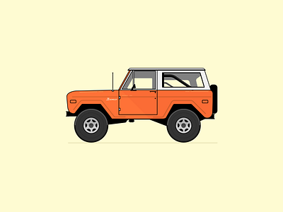 Bronco bronco flat ford icon illustration truck vehicle