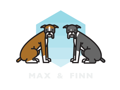 Max & Finn boxers dogs icons illustration pets