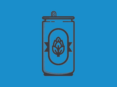 Barley Pop Blue barley beer bureau can cotton hops icon illustration pop shirt