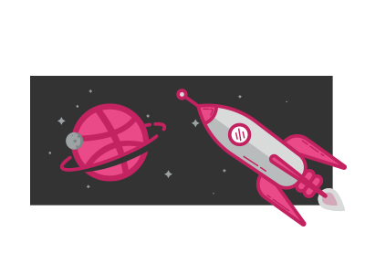 Dribbble Exploration dribbble outer planet rocket ship space