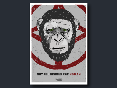 Caesar apes caesar dawn illustration of planet poster rise the war