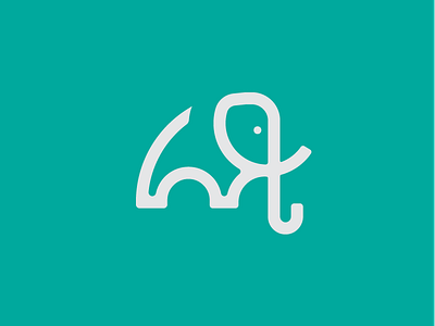 Elephant animal elephant icon line logo