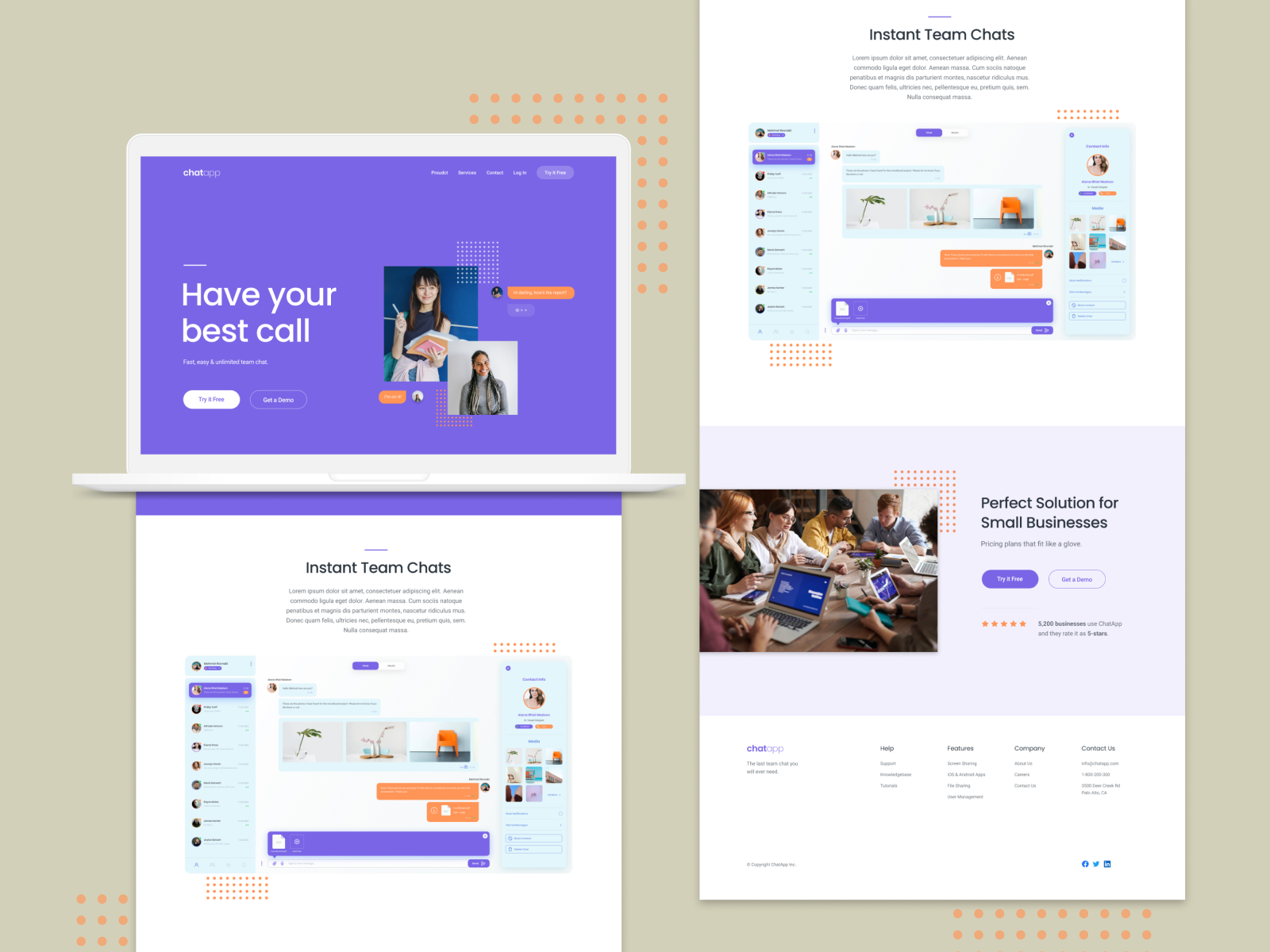 ChatApp landing page concept by n.grgl on Dribbble