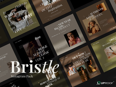 Bristle - Instagram Pack Template branding classic fashion graphic design instagram modern photography social meda template