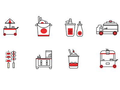 Line Food Icon adobe illustrator flat design icon food food icon graphic design icon pack line icon pink