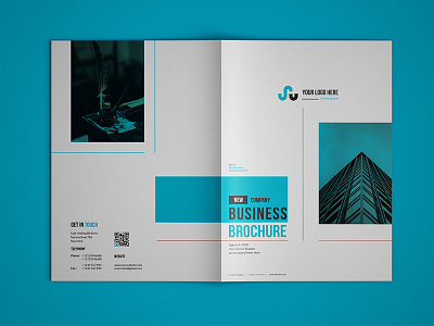 Business Bi Fold Brochure branding clean design identity illustration illustrator lettering type typography web