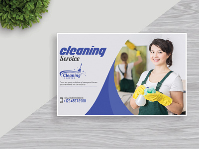 Cleaning Service Postcard Design animation app branding business card character clean creative design graphic design identity illustration illustrator lettering logo minimal type typography vector web website