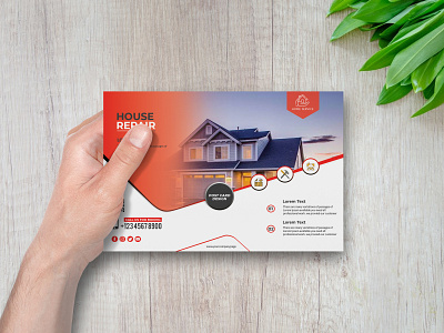 Real estate postcard design branding business card character clean design illustration illustrator lettering logo typography