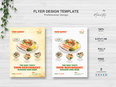 Restaurant Flyer Design branding clean design flyer identity illustration illustrator logo poster restaurant restaurant app restaurant branding typography