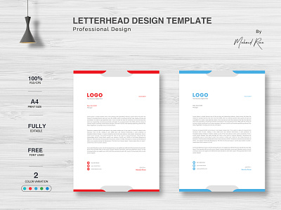 Letterhead Design animation app branding business card design icon illustration letterhead template typography ui vector web