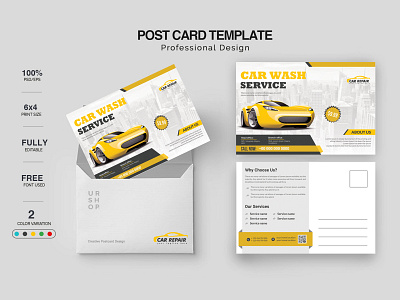 Car Servicing Postcard Design